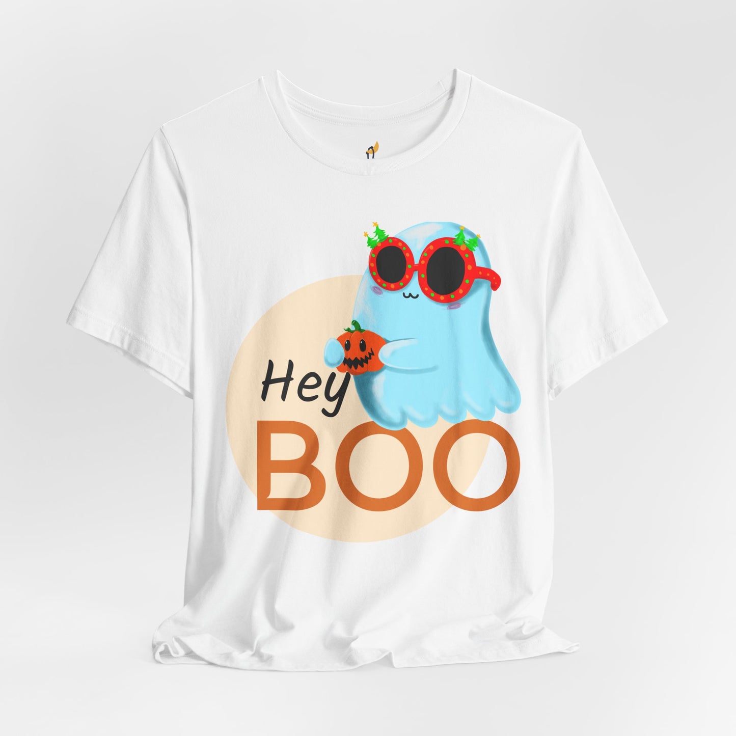 Hey Boo! Ghost & Pumpkin Tee – Halloween + Christmas Vibes
