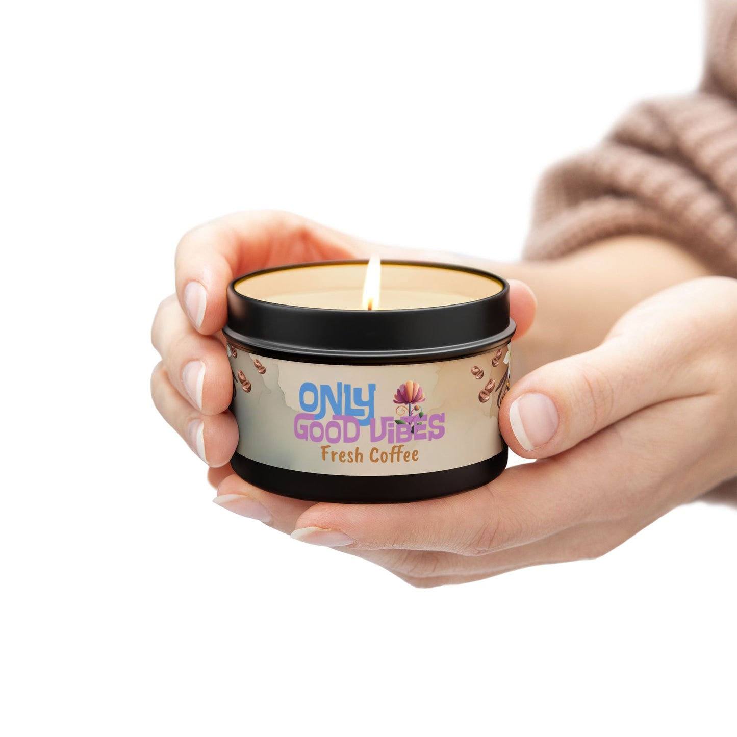 Only Good Vibes Coconut Soy Tin Candles | Scent: Fresh Coffee