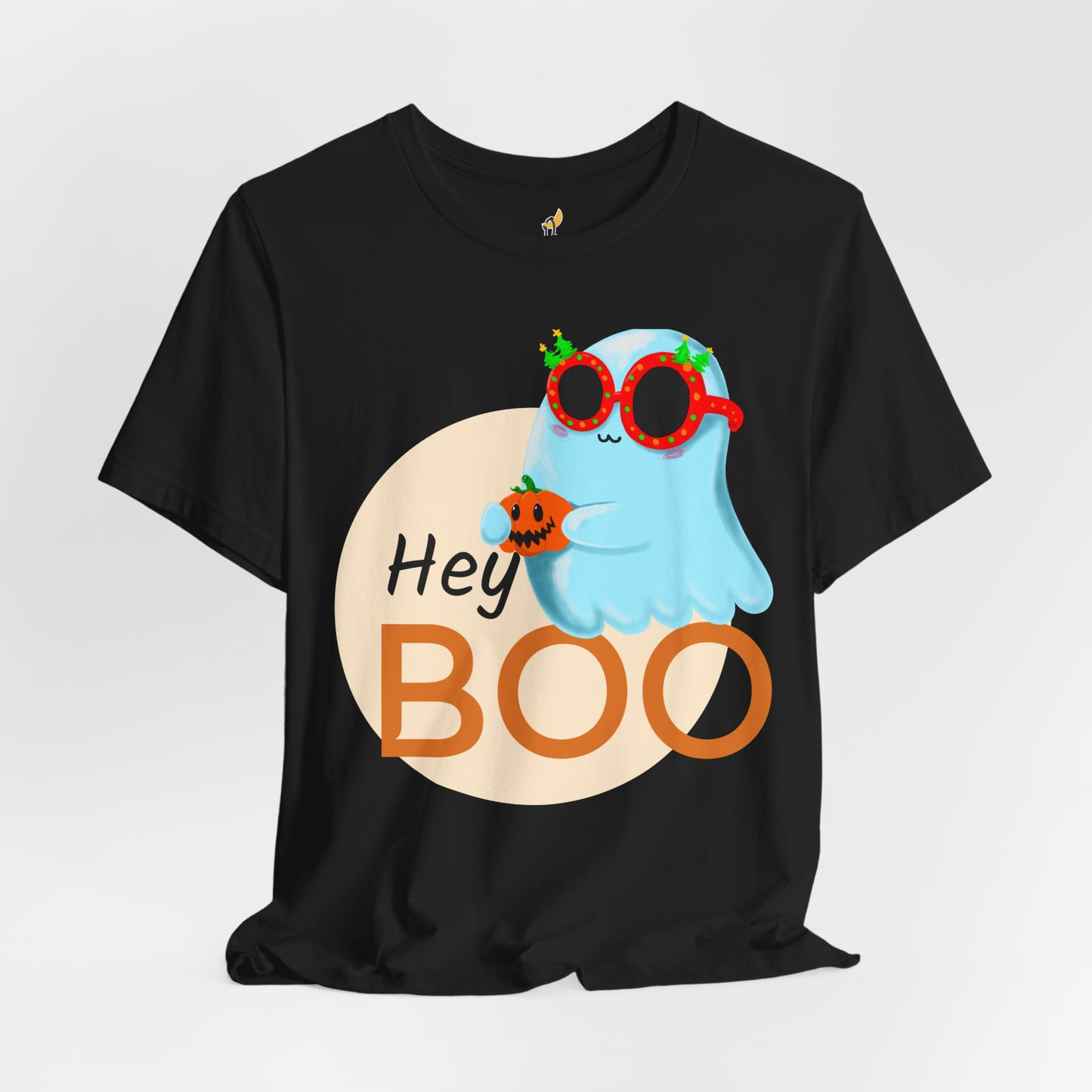 Hey Boo! Ghost & Pumpkin Tee – Halloween + Christmas Vibes
