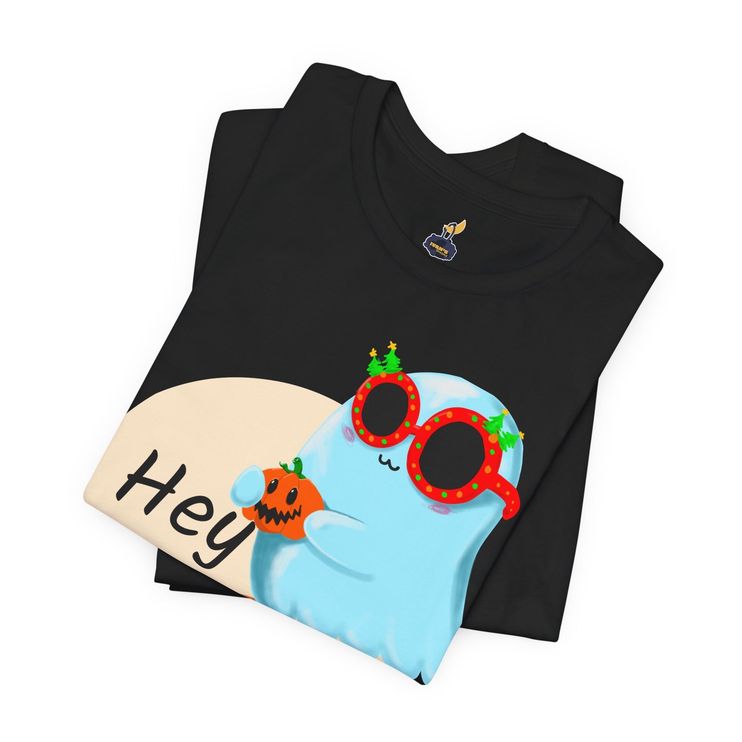 Hey Boo! Ghost & Pumpkin Tee – Halloween + Christmas Vibes