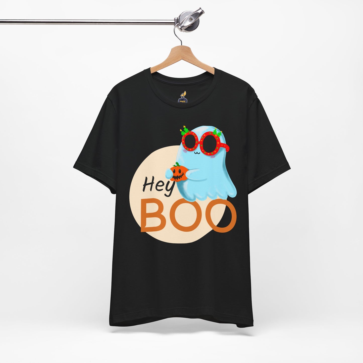 Hey Boo! Ghost & Pumpkin Tee – Halloween + Christmas Vibes