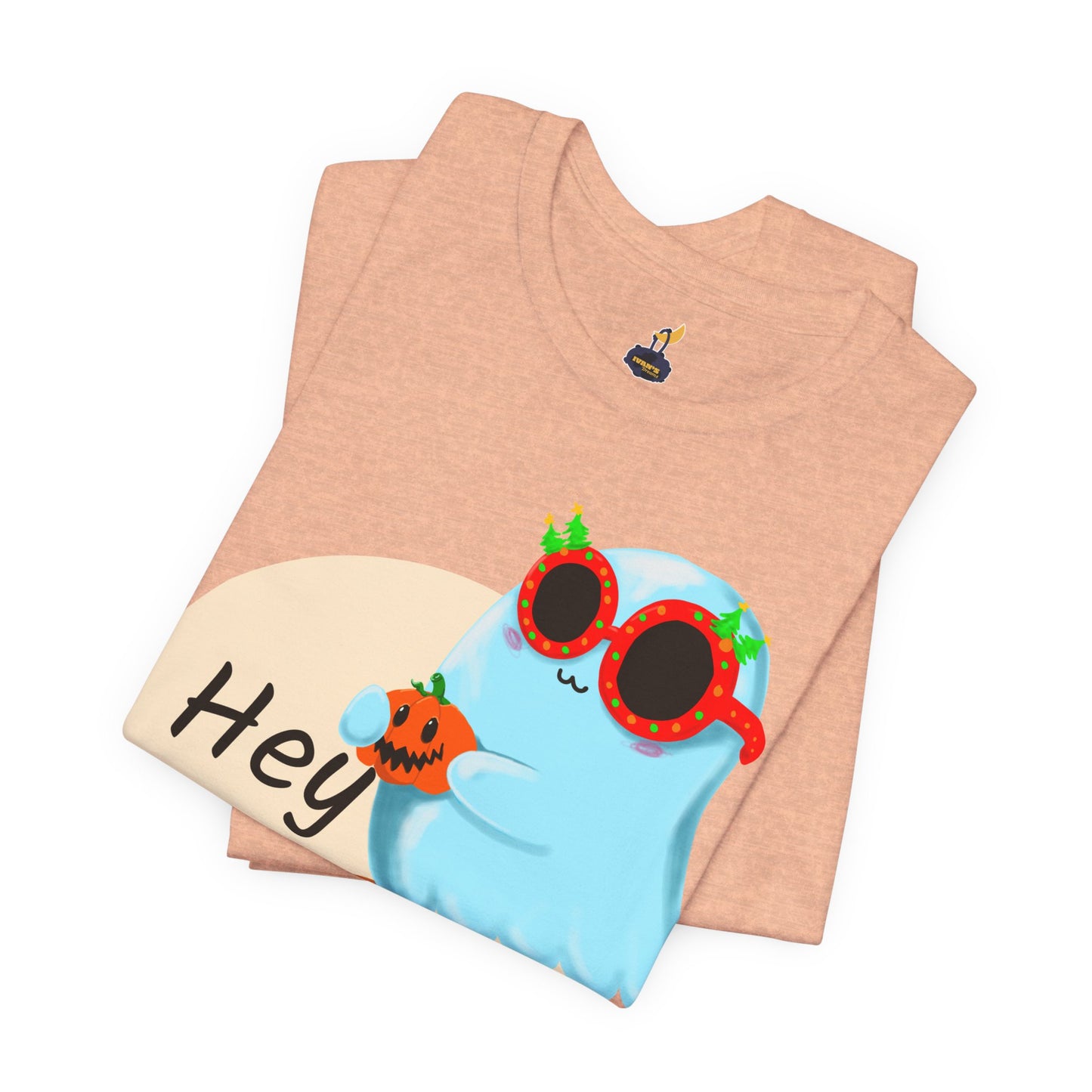 Hey Boo! Ghost & Pumpkin Tee – Halloween + Christmas Vibes