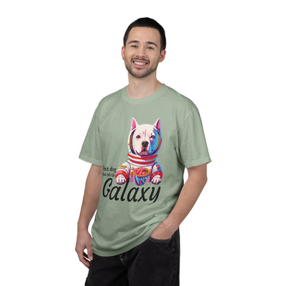 Galaxy Dog Dad T-Shirt — "Best dog Dad in the Galaxy" Astronaut Pitbull Tee