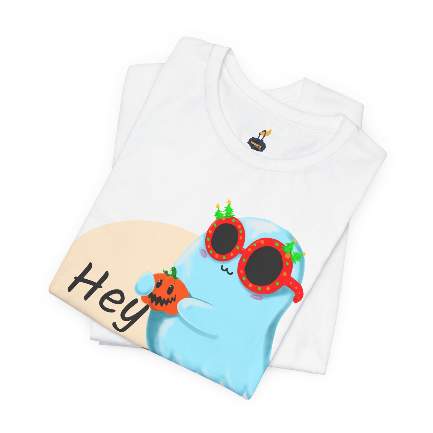 Hey Boo! Ghost & Pumpkin Tee – Halloween + Christmas Vibes