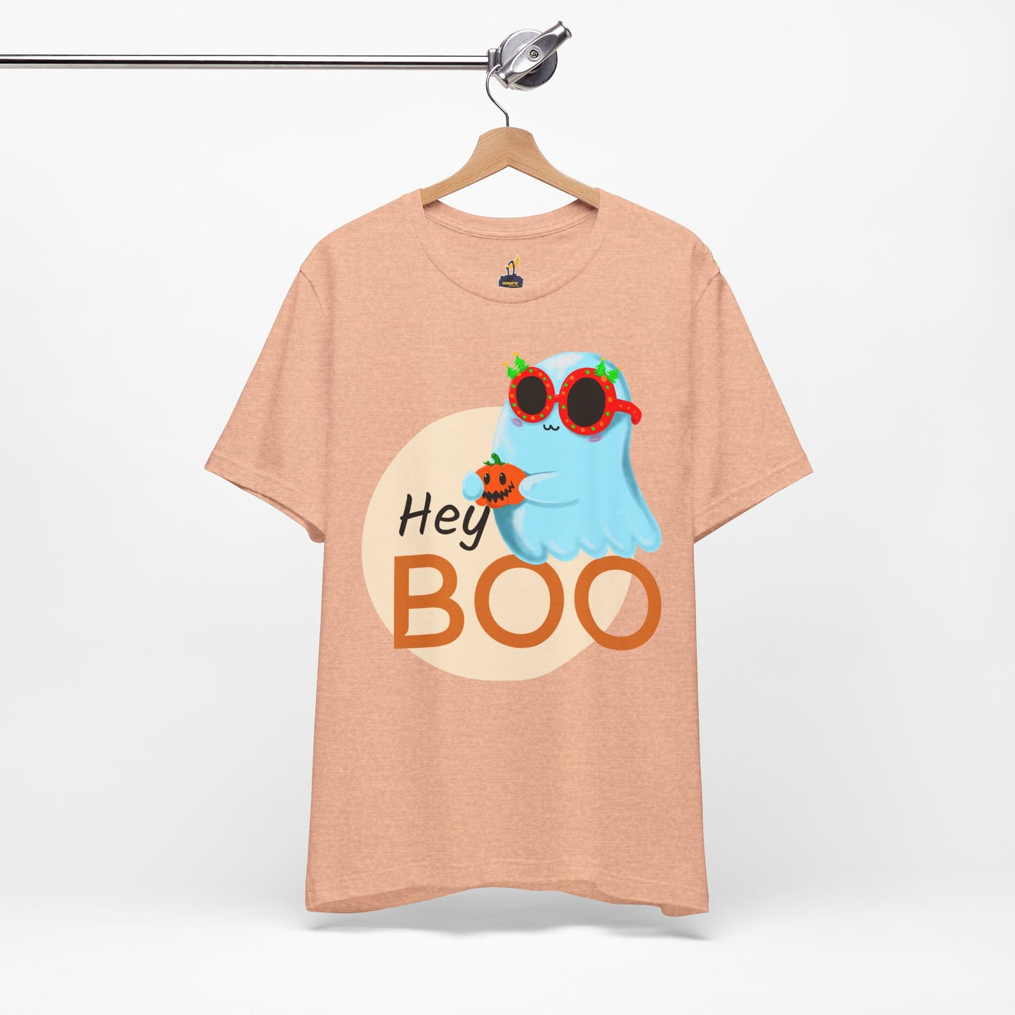 Hey Boo! Ghost & Pumpkin Tee – Halloween + Christmas Vibes