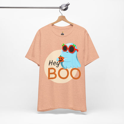 Hey Boo! Ghost & Pumpkin Tee – Halloween + Christmas Vibes