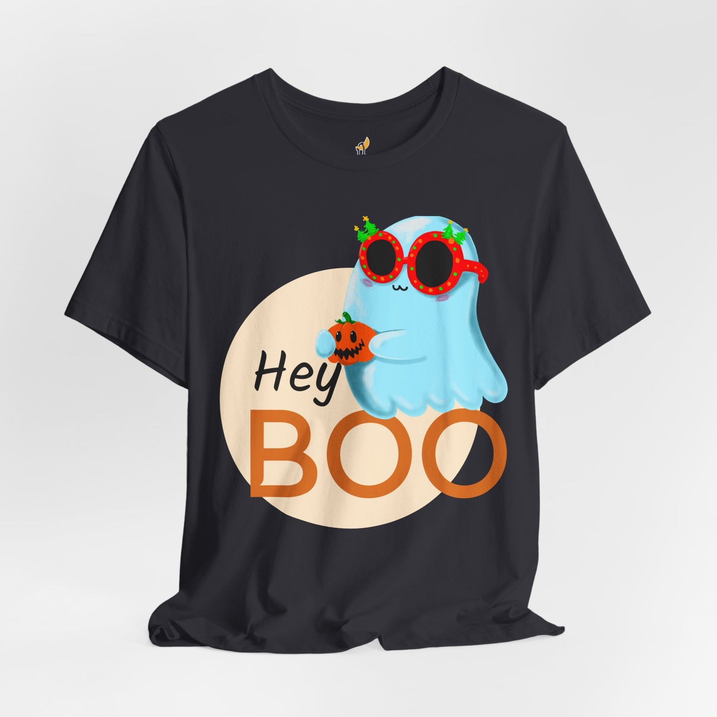 Hey Boo! Ghost & Pumpkin Tee – Halloween + Christmas Vibes