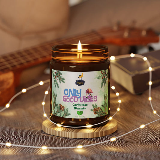 Only Good Vibes Soy Candle in Amber Jar | Scent: Christmas Warmth