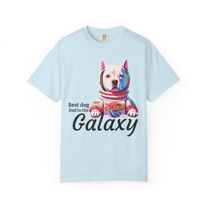 Galaxy Dog Dad T-Shirt — "Best dog Dad in the Galaxy" Astronaut Pitbull Tee