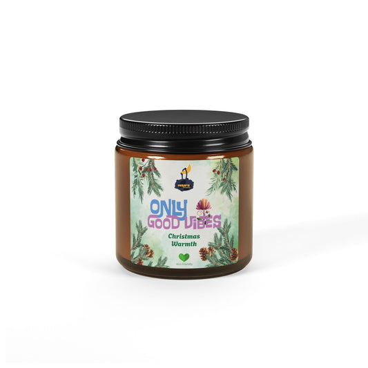 Only Good Vibes Soy Candle in Amber Jar | Scent: Christmas Warmth