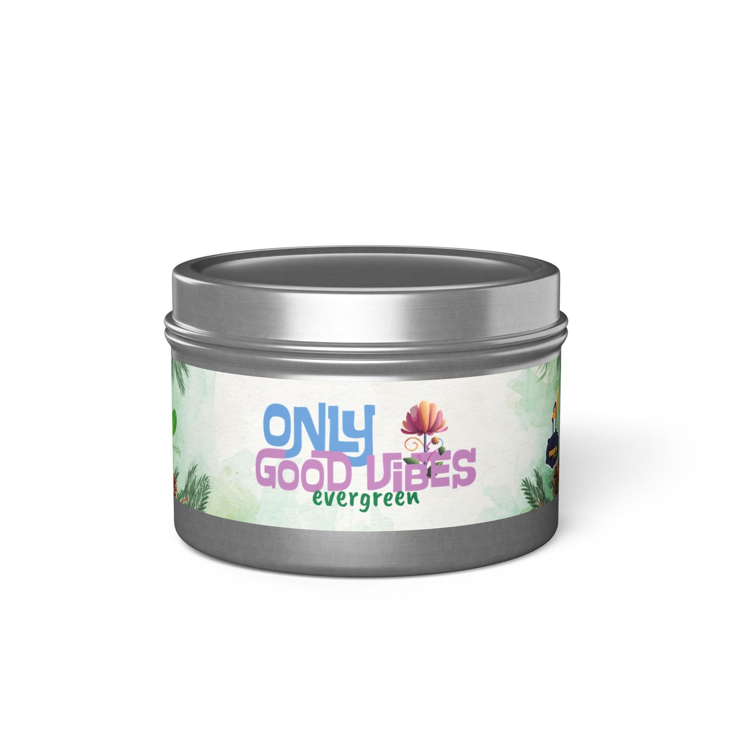 Only Good Vibes Coconut Soy Tin Candles | Scent: Evergreen